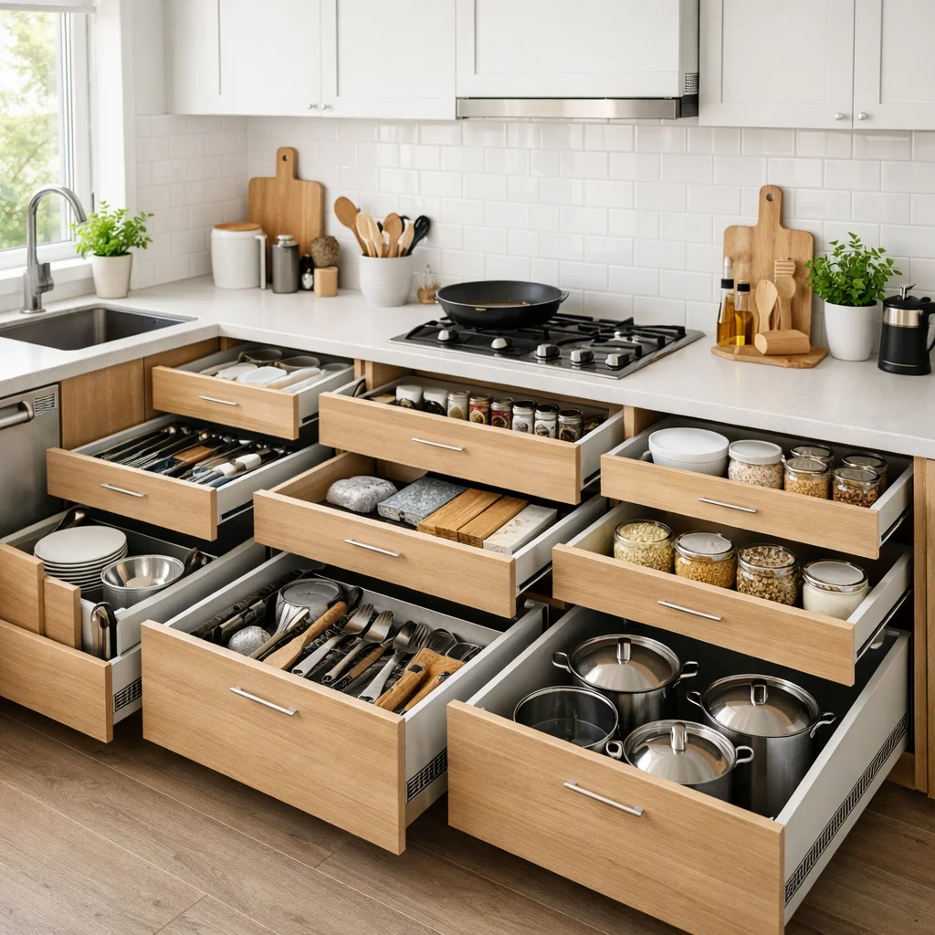 smart kitchen organisation tips for an organised and efficient cooking space